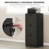3-Drawer Filing Cabinet with Lock - Black