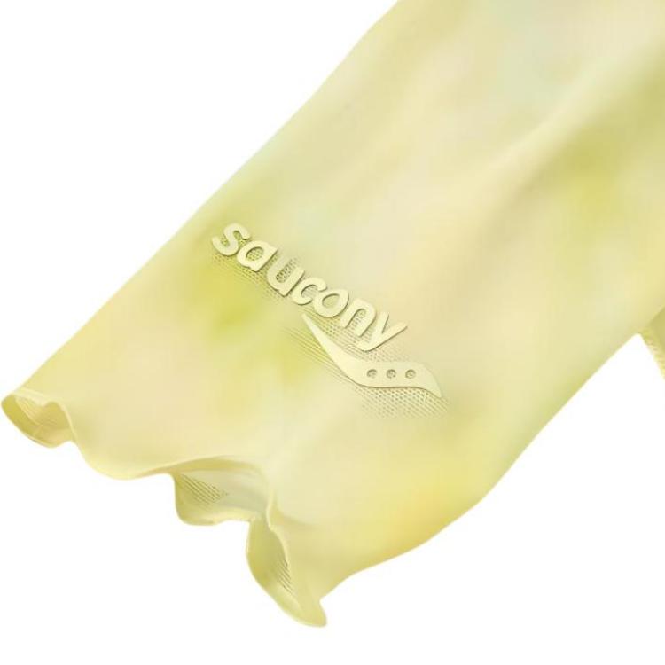 Saucony Mesh Trendy Versatile Comfortable Slim Fit Breathable Long Sleeve Lightweight Sun Protection Top Women tops Yellow Green Ombre SC1249008A-PR61