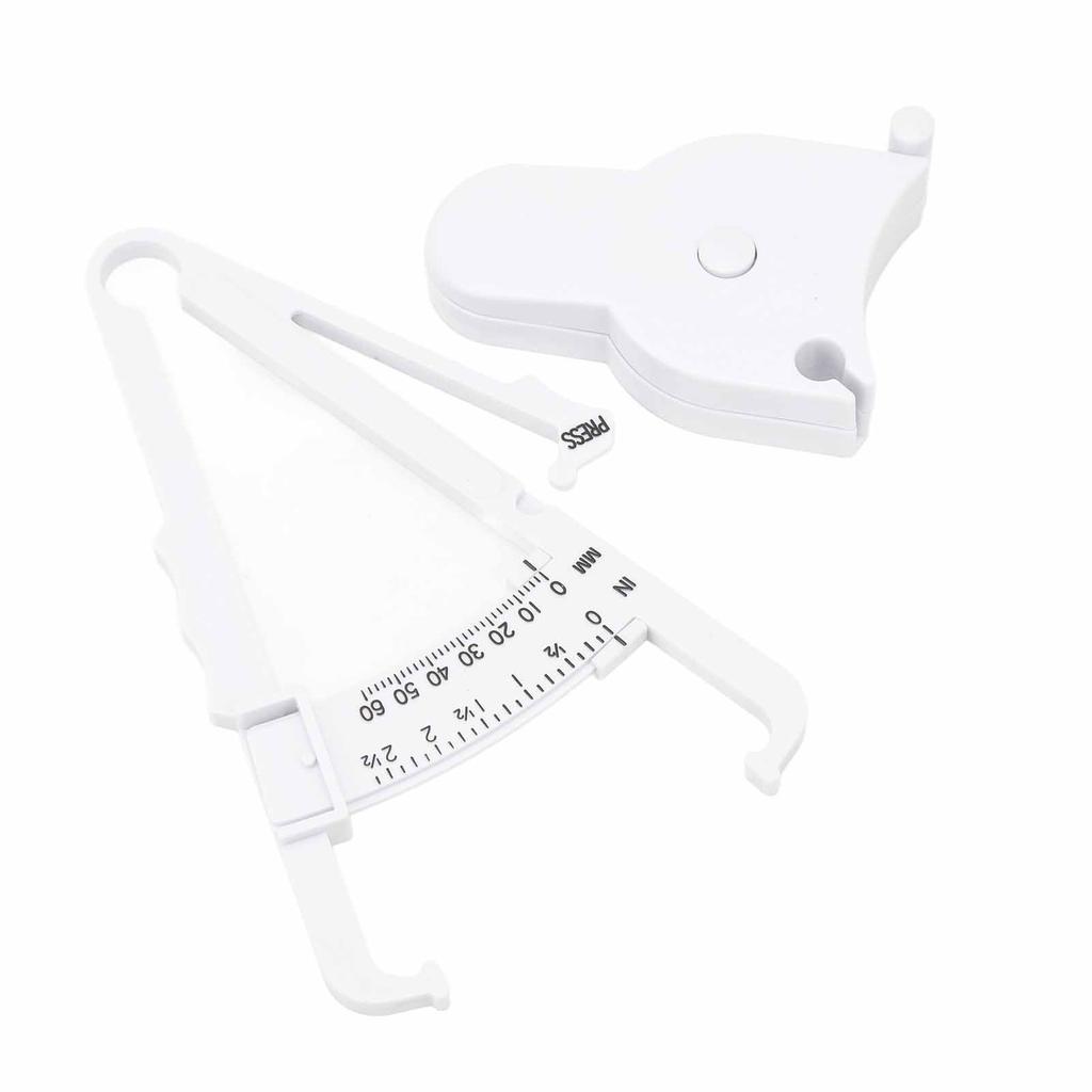 Skin Fat Caliper Press Type Clip Clear Scales High Accuracy Mm Inch Body Measure Tape White