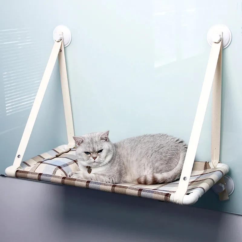 Cat Hammock for Indoor Cats Window Perch Hanging Bed with Suction Cups Balcony Sunbathing Spot Comfortable Pet Nest