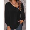 IHUASU Moda Donna Casual Tinta Unita Stampa Manica Lunga Bluse e Camicie