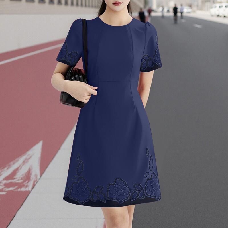ZANZEA Women Summer Casual Round Neck Short Sleeve Print Dress