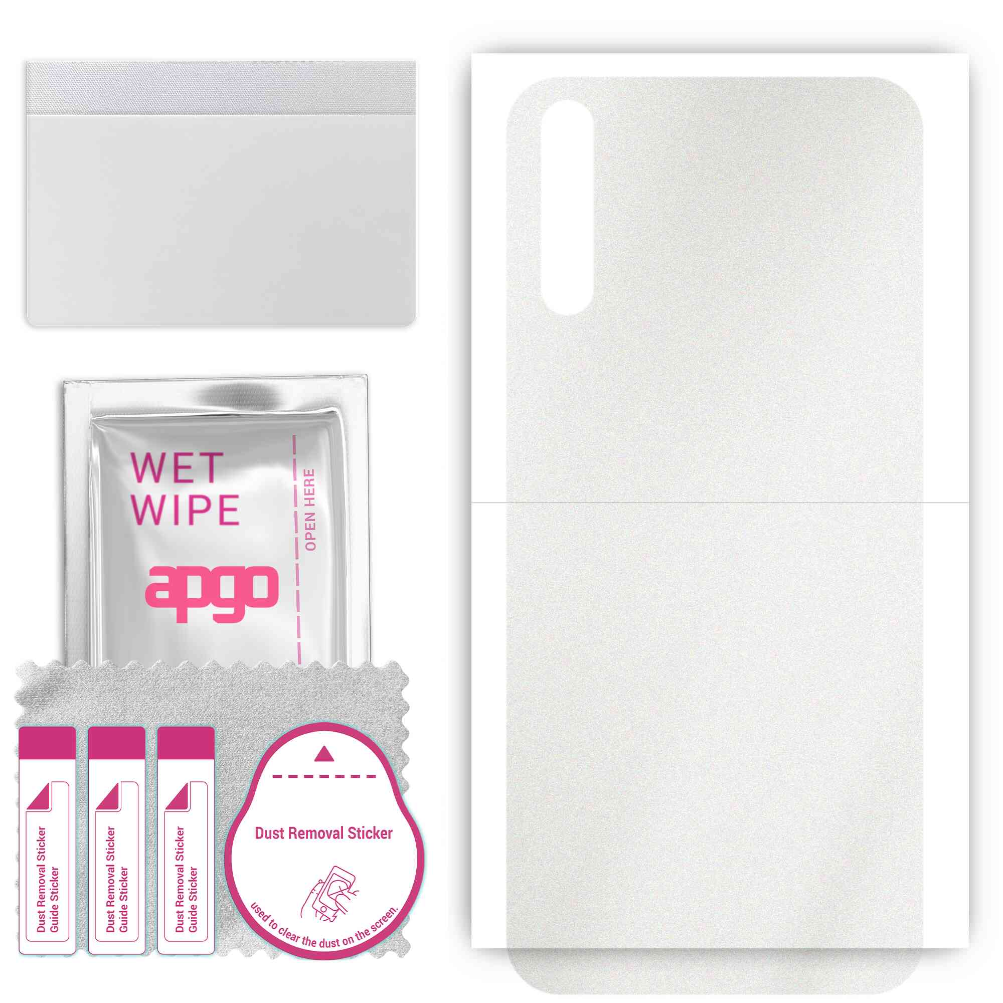 

apgo Protective Skin Sticker for the back compatible with Huawei Y8p, Wrap Film, Foil, Vinyl - Pattern Matte Transparent