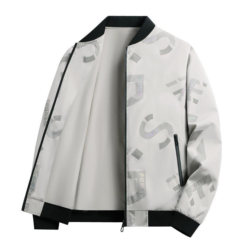 Jacke Herren Herbst und Winter Neu Koreanische Version Lässig Vielseitig Teenager Trend Top Trendy Outdoor-Sportarten Bedruckte Jacke