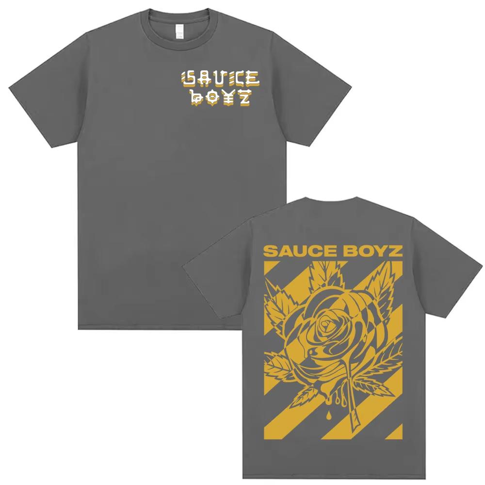 Rapper Eladio Carrion Sauce Boyz Album Print T Shirts Men Women pure Cotton T Shirt Streetwear summer Fashion Vintage Gothic Top
