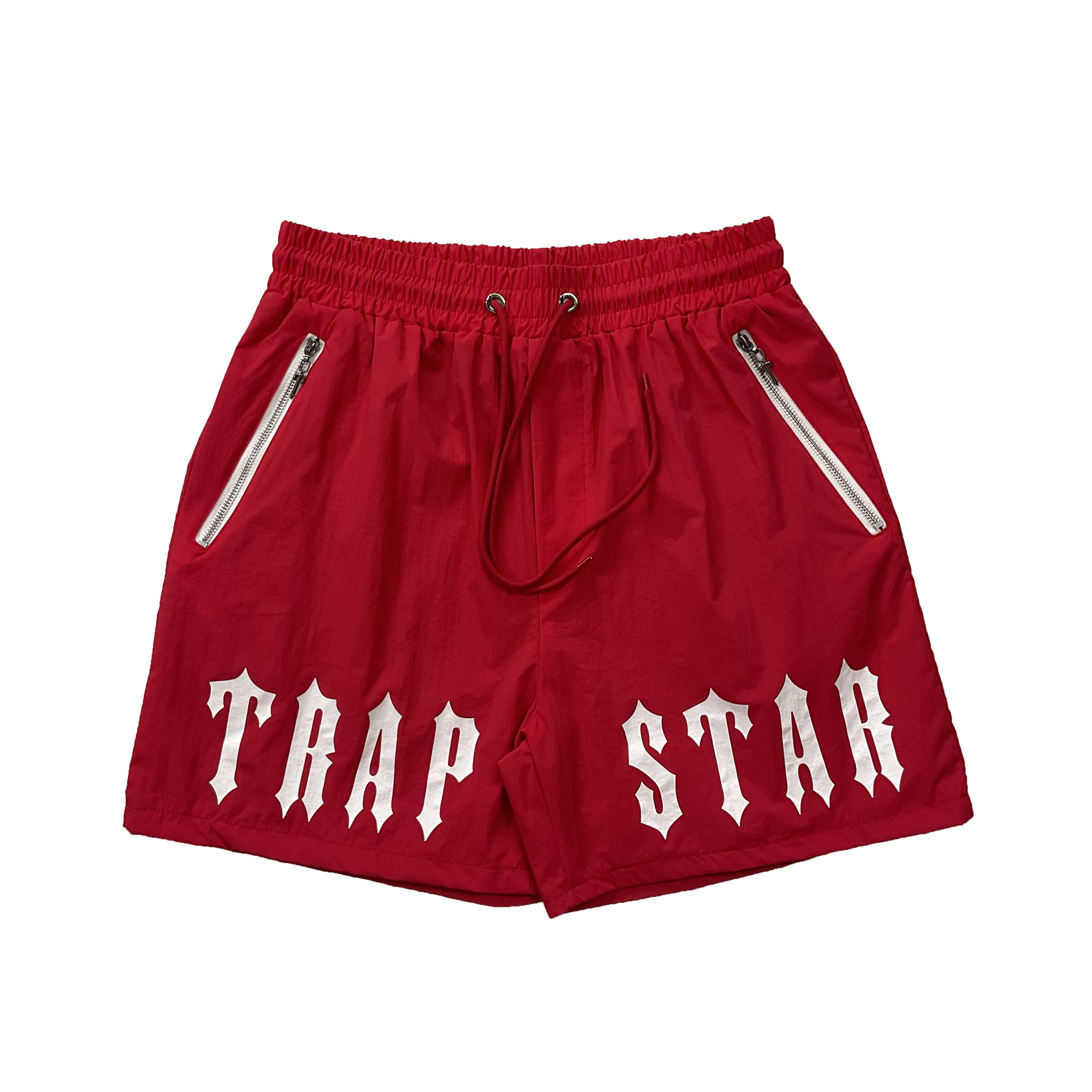 

Trapstar London 2025 New Summer Men s Printed Shorts Loose Sports and Leisure Beach Pentagram Pants L червоний