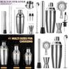 Cocktail Bar Tool Set With Stainless Steel Shaker For Home Entertaining