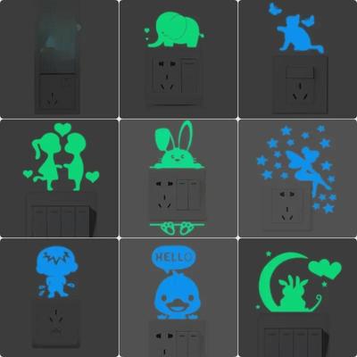 Šviečiantys penkiakampiai žvaigždžių sienų lipdukai miegamajam ir svetainei, kūrybingi fluorescenciniai gyvūnų lipdukai.