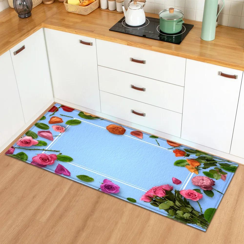 Valentinstag Liebe Rosenmuster Hausküche Bodenmatte Eingangsbereich Dekoration Bodenmatte
