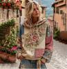 Felpa con cappuccio, allacciatura, maniche lunghe, stampa, da donna, Autunno/Inverno 2025