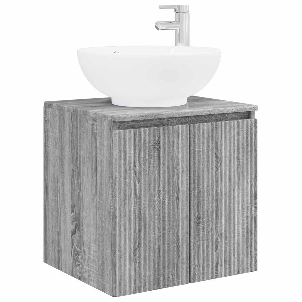 Bathroom Cabinet Set 4 Pcs Grey Sonoma Wood Based Material