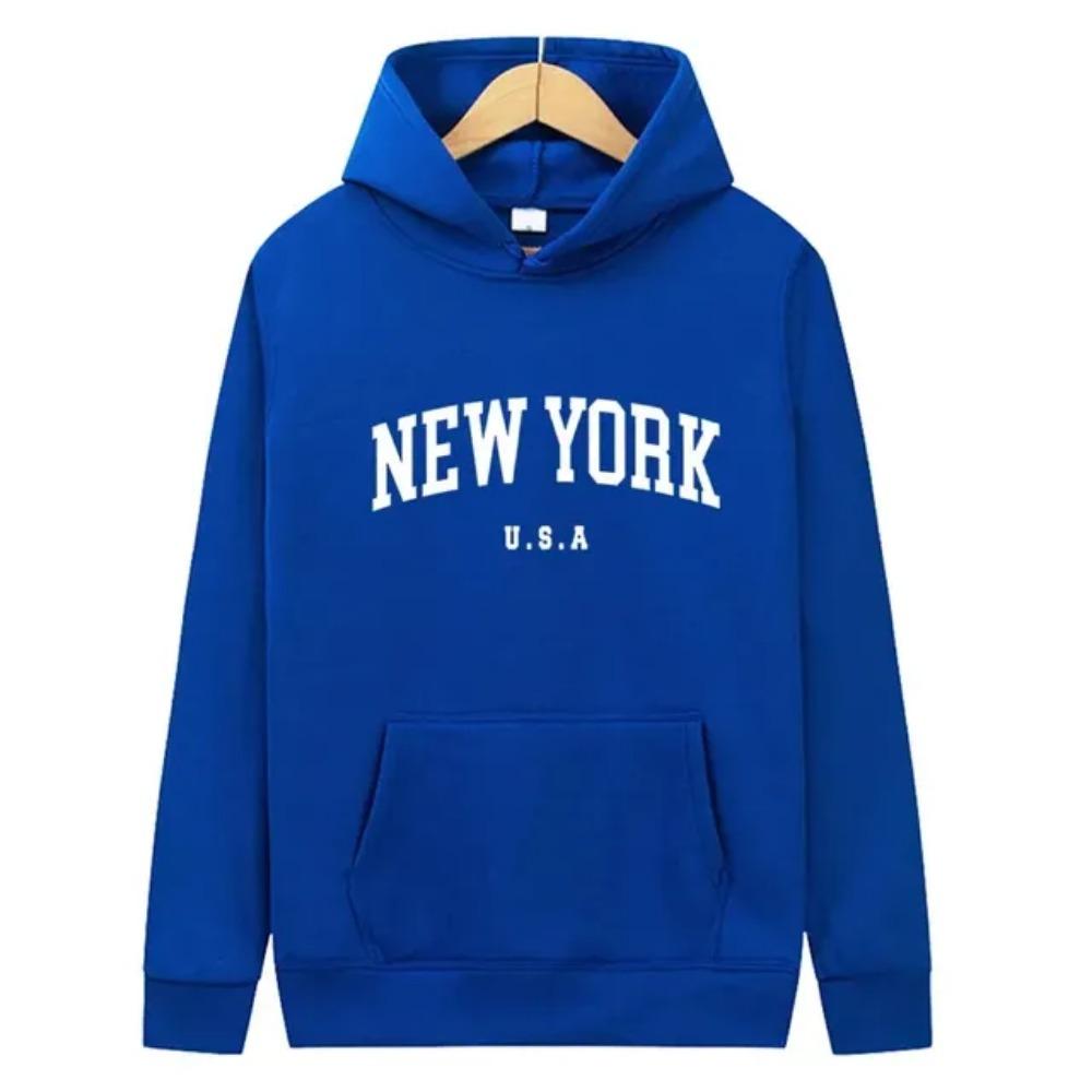 

York USA City Hoodies Men Women New Fashion Letter Printed Graphic Sweatshirts Loose Casual Harajuku Hooded Pullover Sportwea XXXL