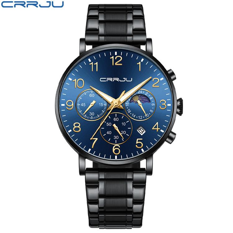 

CRRJU-2276 Мужские часы Повседневные индивидуальные часы Мужские часы Студенческие часы Простой календарь со стальным ремешком
