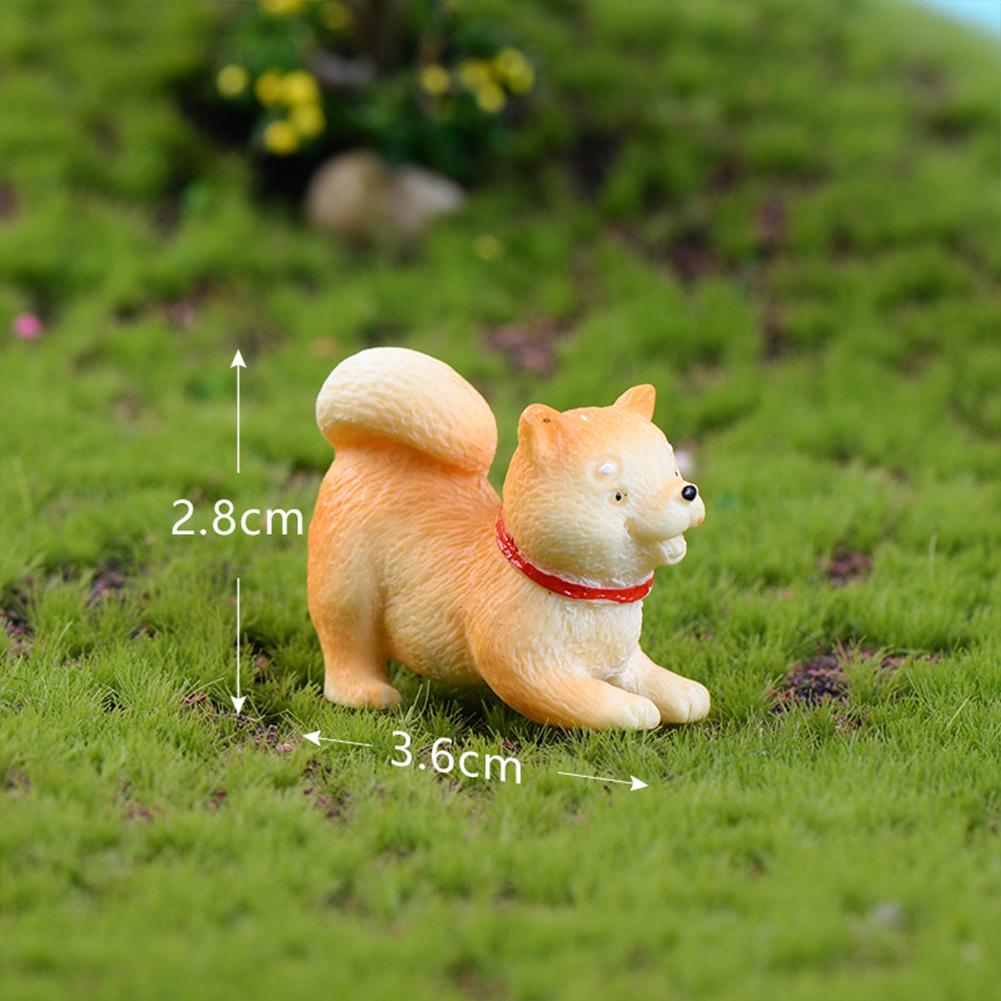 Micro décoration de paysage Akita en forme de chien, petite décoration succulente créative en résine bonsaï