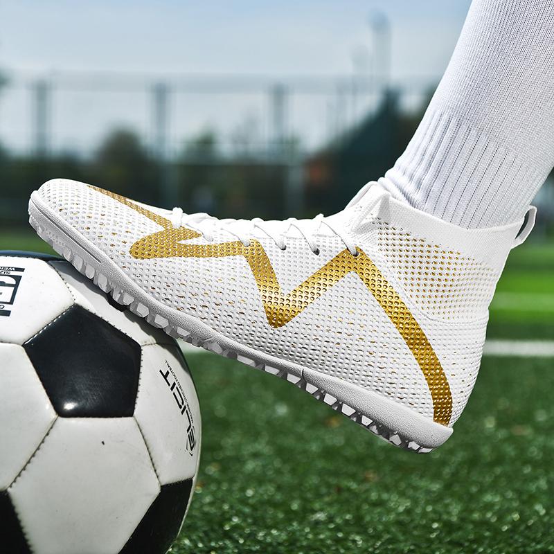 35-47 Hochwertige hochwertige Jugend-Fußballschuhe für Herren Broken Nails Herren-Schnürstiefel aus Gummi mit weichem Boden und großen Fußballschuhen