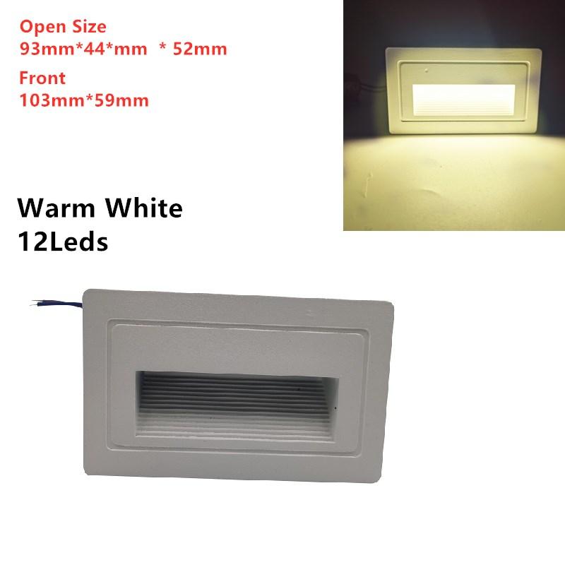Wall Light Outdoor indoor 85-265V IP65 LED Step Light 12LEDS Waterproof Stair Light Wall Embedded Underground Lamp Footlights
