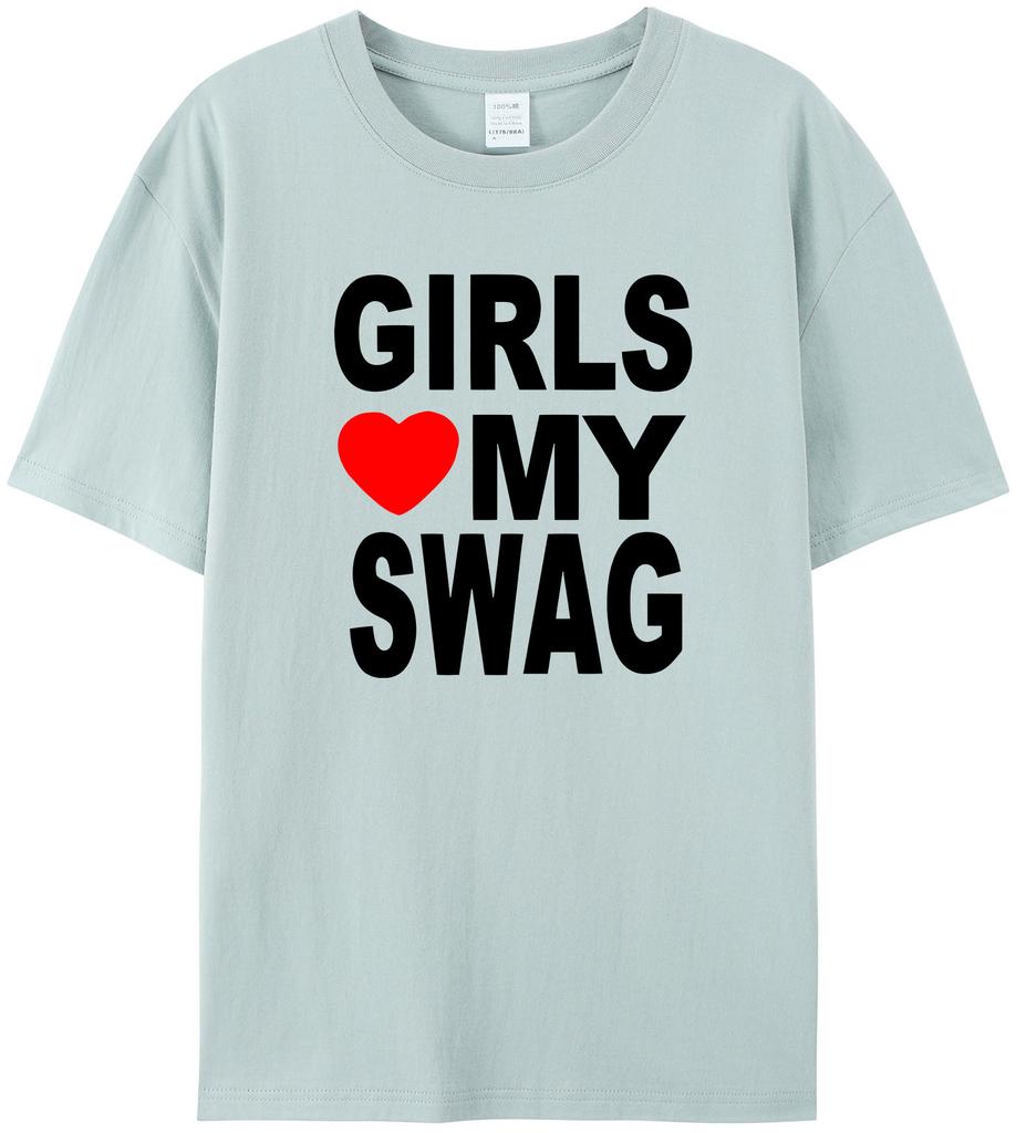Футболка с надписью S LOVE MY SWAG  Смешные хлопковые novelty футболки Streetwear Хип-хоп Повседневный топ