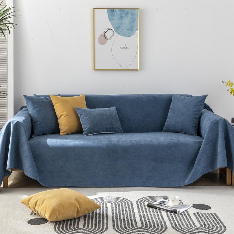 Four Seasons Waterproof Solid Color Cut Velvet Sofa Cover Towel Simple Non-Slip Urine-Proof Anti-Dirty Sofa Towel Covers
