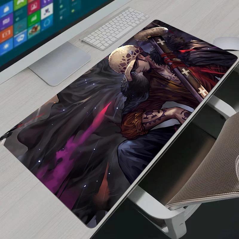 Mouse Pad Large Gamer One Piece Trafalgar Law Gaming Accessories Speed Keyboard Rubber Lock Edge Desk Mat Laptop Mousepad