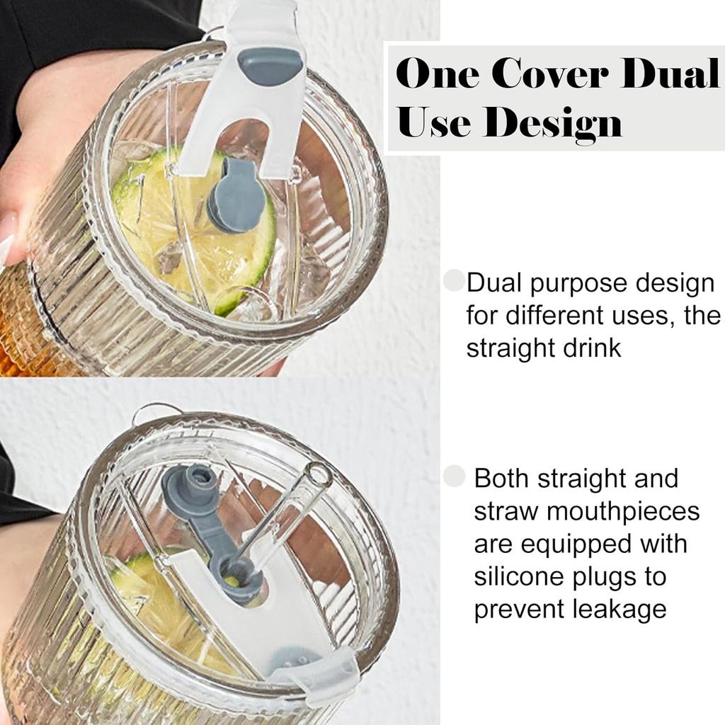 Aesthetic Textured Glass Cup – Premium Soda Lime Glass Tumbler for Cocktails, Juice & Water