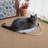Cat Scratcher Mat Natural Cotton Rope Scratching Mat Cat Ear Design Scratcher with Ball Toy Furniture Protector for Wall Couch Carpet Sofa