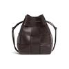 Eimer Tasche Intrecciato Geflochtenes Leder Kordelzug Dunkelbraun Täglich Lässig Pendeln 680218VCQC42132