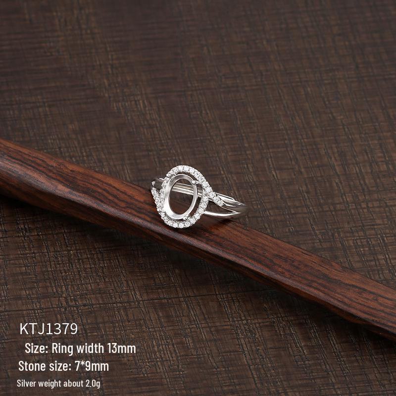 Suport inel unisex din argint sterling 925 pentru incrustații DIY cu turcoaz sau ceară de albine, design ajustabil