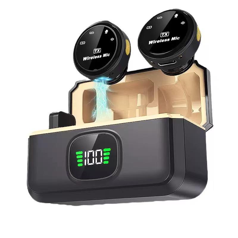 K6 Wireless Lavalier Microphone with Bluetooth, Noise Reduction, and Charging Case for Streaming and Video Shooting