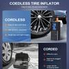 Portable Tire Inflator with Digital Pressure Gauge | 180 PSI, Rechargeable Battery, LED Light, Cordless, Suitable for Cars, Motorcycles, Bicycles
