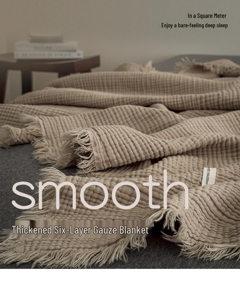 2025 A-Class All-Cotton Summer Quilt: Solid Color Gauze Blanket for Air Conditioning & Travel
