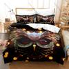 Cool Owl Minimalist Wildlife Nocturnal Bird Vintage Cartoon Animal Art HD Print Bedding Set Duvet Cover + 2 Pillowcases Animal