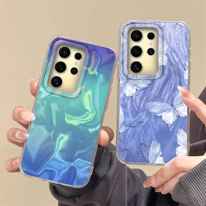 For Samsung Galaxy A15 A16 A25 A26 A35 A36 A55 A56 S24 S25 Plus Ultra 5G Phone Cover Cartoon Cat Leopard Print Patterns Bumper
