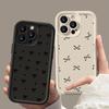 Black Bow Silicone Soft Phone Case For iPhone 11 12 13 14 15 16 Pro Max X XS XR 7 8 Plus SE 2020 Shockproof Bumper Back Cover