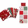 8 Christmas Print Fabric Squares for DIY Crafts, Quilting, Patchwork and Sewing, Assorted Random Patterns
