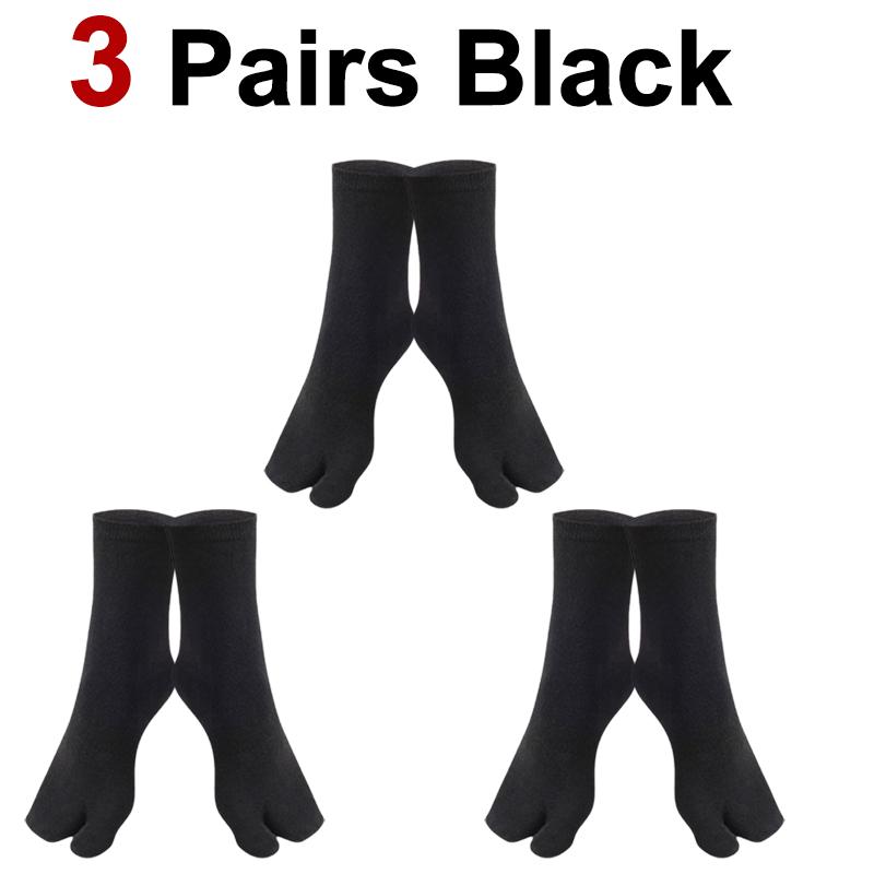 1/3 Pairs Neutral Split Toe Mid Tube Socks Stylish Design Sweat Wicking Breathable Soft Comfortable Couple Casual Socks