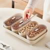 Dustproof Divided Serving Tray Moisture-proof Dessert Container Snack Dry Fruit Tray  Living Room