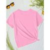 Kids Summer Crew Neck Short Sleeve T-Shirt with Sketch Headphones & Music Notes Print