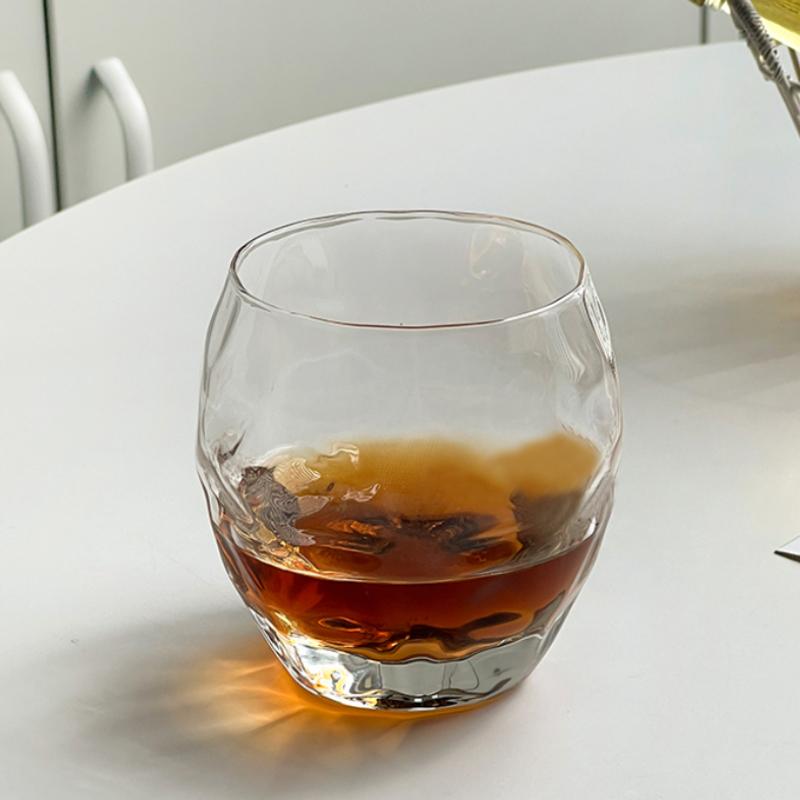 350ml Creative Cloud Patterned Glass Cup Whiskey Glass Egg Shaped Wine Glass Transparent Foreign Wine Cup Coffee Mug Drinkware