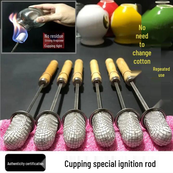 Cupping Fire Torch: Burn-Proof, Anti-Scald Alcohol Lighter with Cotton Swab Bottle