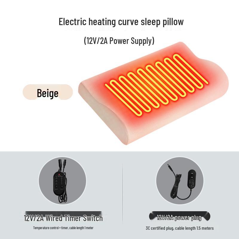 Cervical Massage Pillow with Carbon Fiber Heating and Cylindrical Neck Support