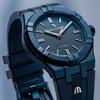 Maurice Lacroix AIKON Automatikuhr 39mm Blau PVD-Gehäuse Clous de Paris Zifferblatt Kautschukarmband (AI6007-PVC00-430-4)