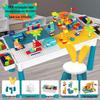 Multifunctional Building Block Table for Early Education – Large Particle Puzzle Toy for Boys and Girls Aged 3-5, Perfect Birthday Gift.