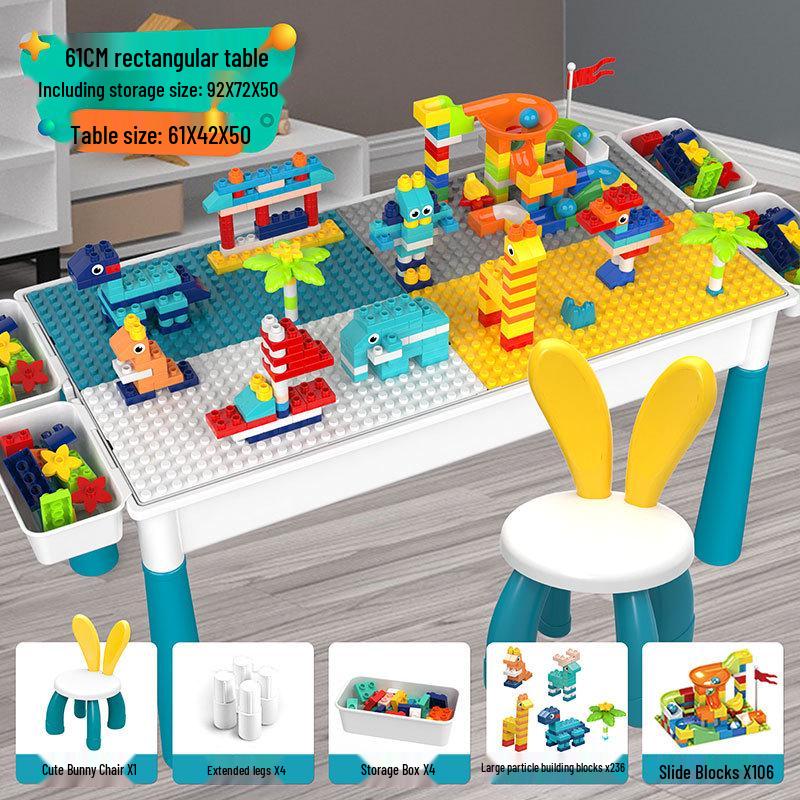 Multifunctional Building Block Table for Early Education – Large Particle Puzzle Toy for Boys and Girls Aged 3-5, Perfect Birthday Gift.
