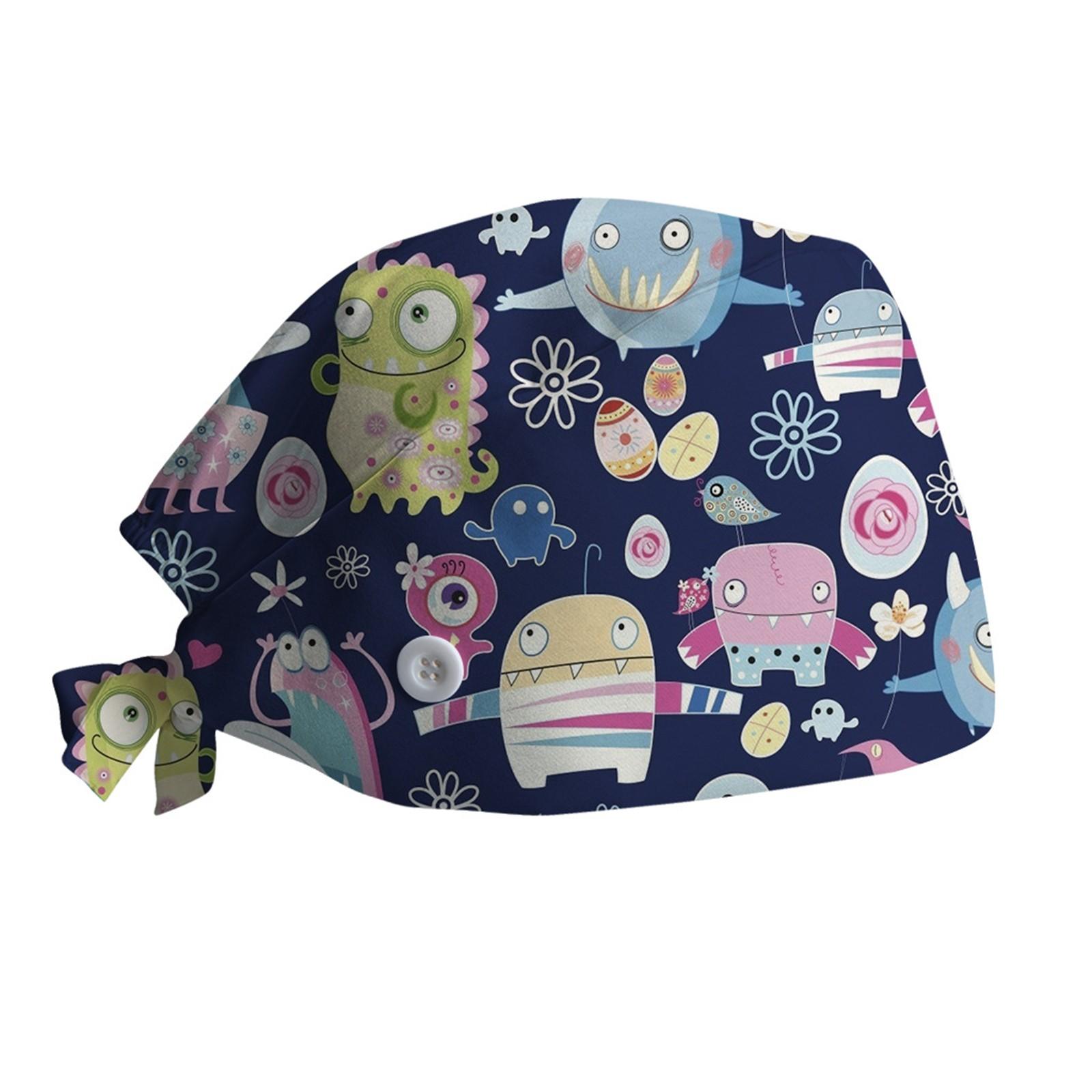 

Шапка-скраб с пуговицами, пышная шляпа с лентой для женщин и мужчин BU синий