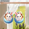 2D Cartoon Flat Flower Rabbit Earrings Cartoon Cute Animal Rabbit Pendant Earrings Resurrection Festival Party Jewelry Accessori