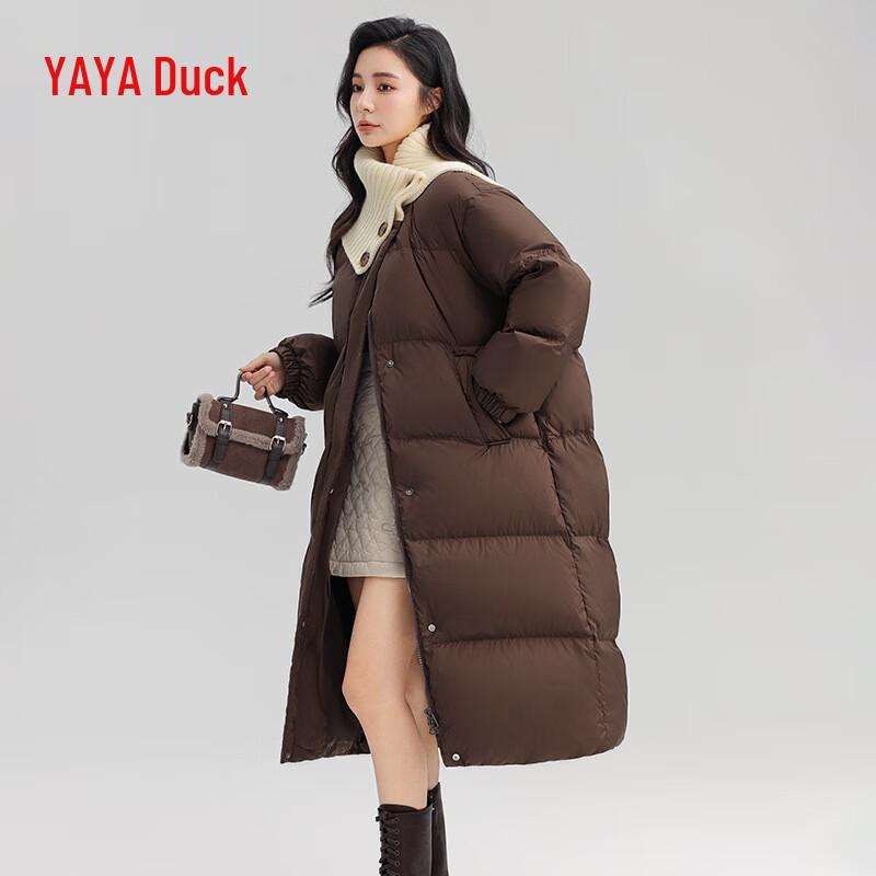 YAYA 2024 Women s Long Fashion Lapel Down Jacket M