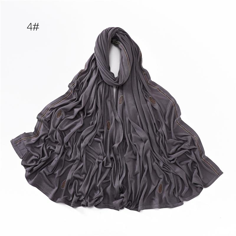 Oval Necklace Chain Cotton Modal Jersey Hijab Shawls Lady High Quality Wrap Beach Summer Bufandas Ramadan Muslim Sjaal 170*70Cm