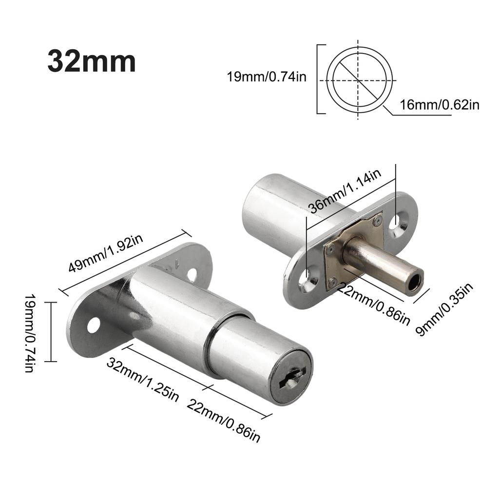 Door Latch Single Open Security Sliding Sliver 1pcs