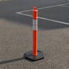 Traffic Warning Post with Weighted Base | Reflective Silver Band, Quick Setup Design, marker