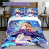 3pcs Duvet Cover Set (1*Duvet Cover + 2*Pillowcase, Without Core), Genshin Impact Print Bedding Set, Bedroom Decor, All‑Season, Birthday Gift